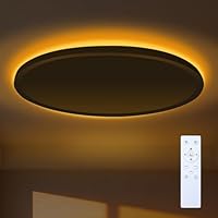 LED Deckenleuchte Flach Deckenlampe Flach Dimmbar mit Fernbedienung 3000K-6500K, 1800K Nachtlicht Amber Ceiling Lights Lampe für Schlafzimmer,Kinderzimmer,Wohnzimmer,Badezimmer (Rund - Nachtlicht)