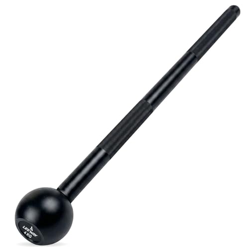 Leeway (4kg) MaceBell Mugdar Meel Indian Clubbell for Functional Training & Strength | Cast Iron Macebell | Gada Style Traditional Fitness Tool, Shoulder Mobility, Grip Strength (Black, 4kg Mugdar)