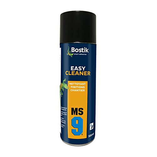 Bostik MS9 Easy Cleaner - Nettoyant Dégraissant – Tous Supports – Finition Joints Silicones et Polymère Hybrides – Neutre – Incolore – Faible Odeur – 1 Cartouche 500 ml