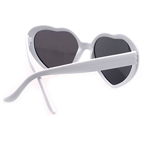 Armear Women's Lady Girl Fashion Large Oversized Heart Shaped Retro Plastic Sunglasses Cute Love Eyewear White #TOP1
