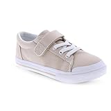 FOOTMATES Jordan Strap Canvas Flats Boys and Girls Shoes - Tennis Sneakers w/ Wide Toe Box, Custom-Fit Insoles, Vulcanized Outsoles, Stone - 7 Infant (0-12 months)