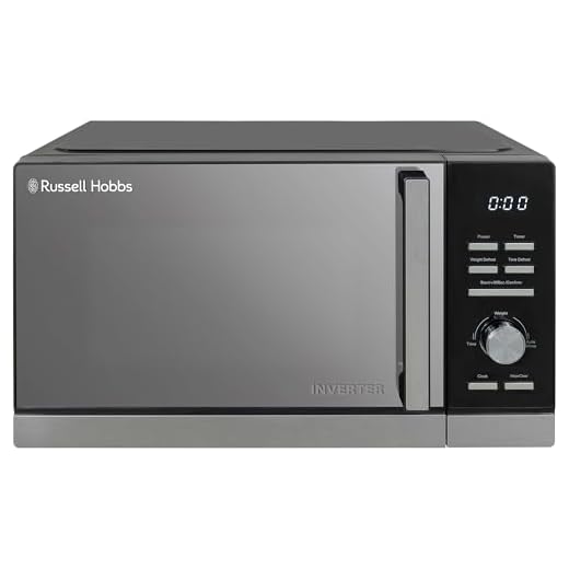 Russell Hobbs Digital Inverter Microwave 25 Litre 900W in Black with 8 Auto Cook Settings & Defrost Function, LED Clock & Timer, Time & Energy Saving, 10 Power Levels RHMI2503B
