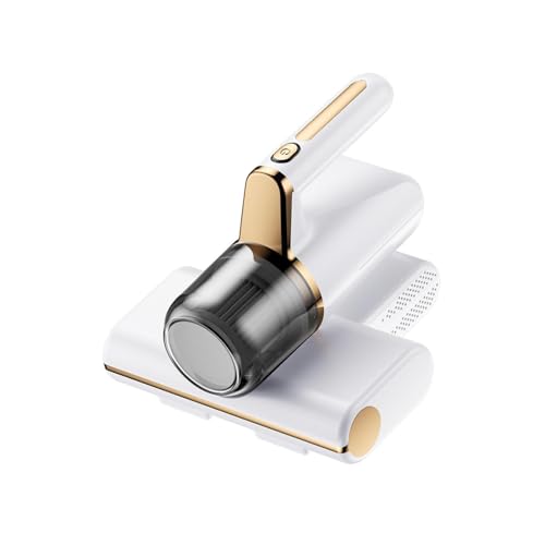 BesBet Aspirador De áCaros del Polvo, Elimina El 99,9% De AléRgenos Y áCaros del Polvo Acaros Eliminar VibracióN De Alta Frecuencia, IluminacióN Ultravioleta Aspirador De Cama,White