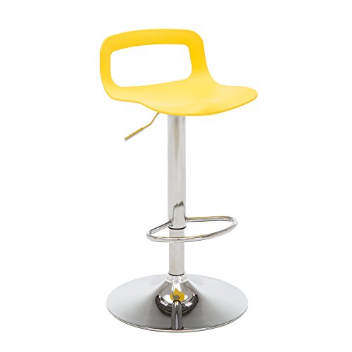 Nobpeint Contemporary Chrome Air Lift Adjustable Swivel Bar Stool, Set Of 4, Yellow #TOP7