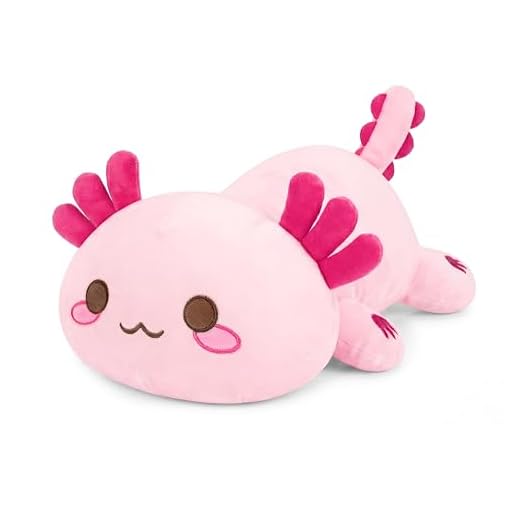 Onsoyours Cute Axolotl Plush, Soft Stuffed Animal Salamander Plush Pillow, Kawaii Plush Toy for Kids (Pink Axolotl A, 19")