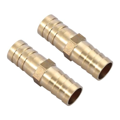 MACHSWON Conector de manguera de latón φ19 mm, manguera de tubo recto de metal, manguera de aire y combustible, manguera de agua, tubo de gas, 2 unidades