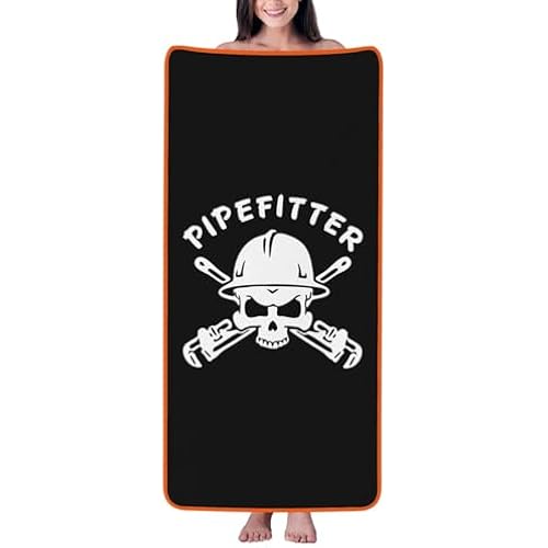 Pipefitters Bath Towel - Quick Drying - Microfiber Coral Velvet Highly Absorbent Towels - Use as Bath Fitness, Bathroom, Shower, Sports, Yoga Towel (White)