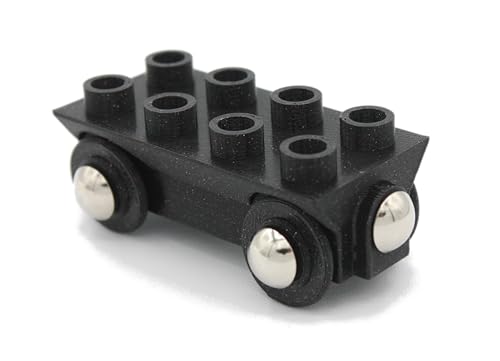 Locorico - 2 Wooden Train Wagons (Duplo), Black, Small (3cm x 16cm x 4cm) - Image 2