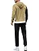 LecGee Mens Fashion Athletic Hoodies 2 Piece Set Sweatshirts and Joggers Sweatpants Gym Outfits for Men(Khaki, X-Large)