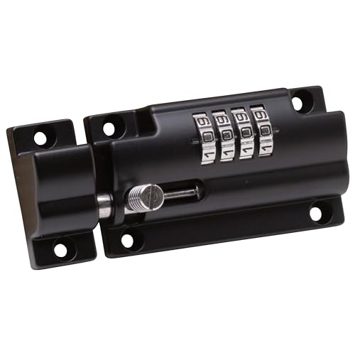 Sterling CLB110BK 110mm 4 Unique Combination Locking Bolt-Black-with Anti-Tamper Security Fixing Screws