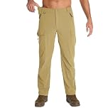 mosingle Men's Outdoor Cargo Trousers Convertible Lightweight Quick Dry Travel Hiking Outdoor Safari Pants with Zip Pockets #6239-Khaki-30
