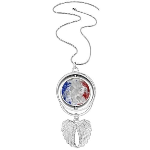 Collier drapeau France ville ailes d'ange pendentif tricolore pour homme et femme