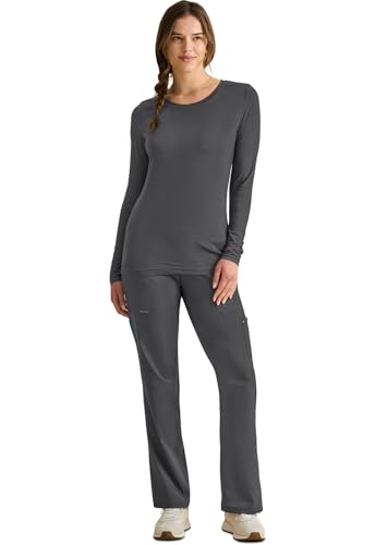 Image of Healing Hands Underscrub Long Sleeve Women Knits Scrub Tops | Soft Cotton Blend Knit, Breathable Stretch Comfort, Machine Wash, Easy Care Fabric, Ideal For Layering Under Scrubs