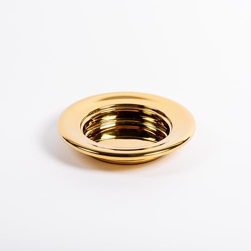 RemembranceWare: Communion Stacking Bread Plate - Brass Finish: Stainless Steel / Holds Up to 750 Pieces of Communion Bread / Works with Bread Plate Insert / Stackable