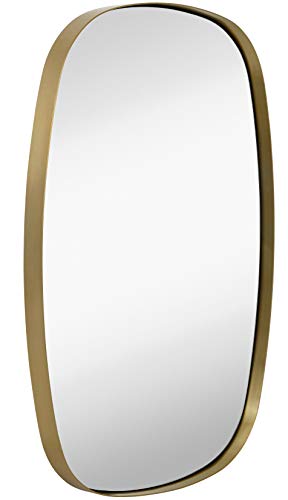 Modern Gold Oval Bathroom Mirror - 24 x 36 Inch