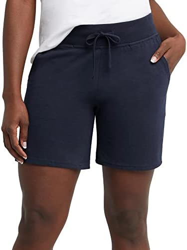 Hanes Women’s Jersey Pocket Shorts, Drawstring Cotton Jersey Shorts, 7″ Inseam Hanes Women’s Jersey Pocket Shorts, Drawstring Cotton Jersey Shorts, 7″ Inseam