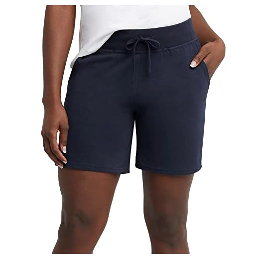 Hanes Women's Jersey Pocket Short with Outside Drawcord