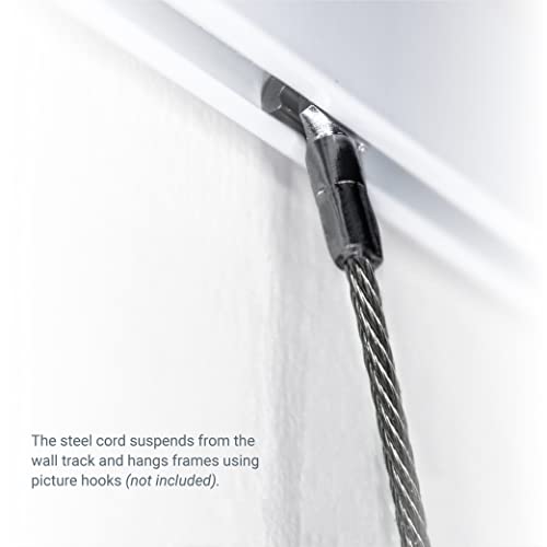 Image of Steel Picture Hanging Cord 2mm Diameter 72-Inch with Small Hook - Compatible with TR100 Wall Track Picture Hanging System - Supports Up to 28 lbs - 5 Pack