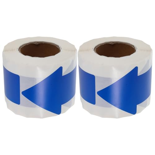 OSOLADY 2 Rolls Directional Arrow Stickers, Pipe Labels for Line Marking, Flow Arrow Tape for Water & Gas Pipe Identification, Plumbing Identification Decals Blue