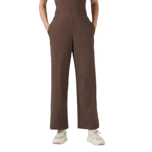 Image of TECHNOSPORT Women Textured Straight Fit Trackpants for Casual Wear, Travel Wear, Gym Wear