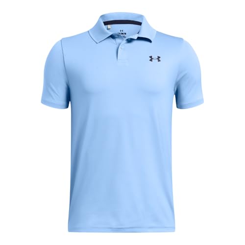 Under Armour Boys Performance Polo, (465) Horizon Blue / / Midnight Navy, Medium