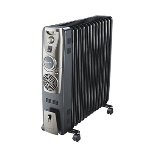 Bajaj Majesty RH 9F Plus 2400 Watts 9 Fin Oil Filled Radiator Room Heater With Fan | ISI Approved | DuraProtek | Temperature Control | Auto Thermal Cu