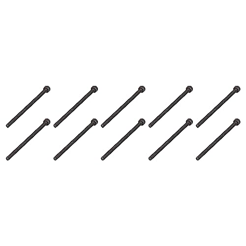 QUARKZMAN M3 x 50mm Hex Tête Vis x 25 pcs 12.9 Alliage Acier Moleté Antidérapant Capuchon Boulon Fixations pour Maison Construction Bâtiment Machine Outil, [Noir, Poêle Diriger]