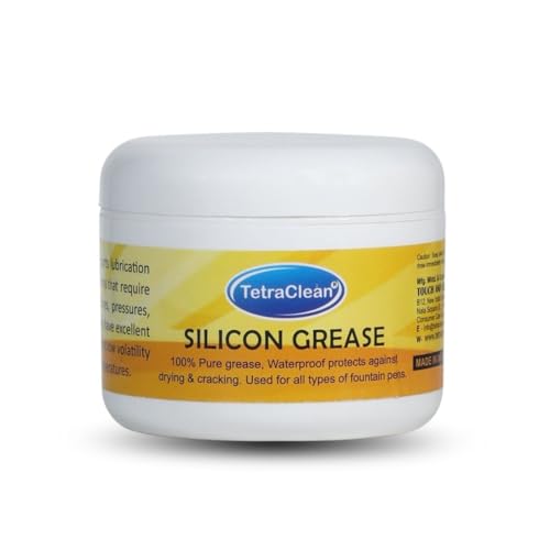 Image of TetraClean Silicone Lubricant Grease /Odourless, Non-Toxic, Waterproof | Lubricates Plastic /Rubber, Metal & Electrical Parts /Anti-Rust, Heat-Resistant /Shine & Protection 100% Pure Grease, 100g