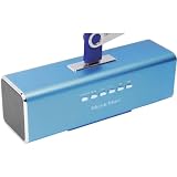 Altoparlante portatile MusicMan MA Soundstation - Suono stereo - Radio FM integrata, lettore MP3, USB, AUX / Line-In, scheda MicroSD - Tempo di riproduzione 6 ore - Ideale per viaggiare (Blu)