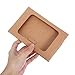 BEBEMOKO 50pcs Kraft Paper Card Boxes with Clear Window Elegant Greeting Card Container for Postcards Invitations and Versatile Mailing for All Occasions