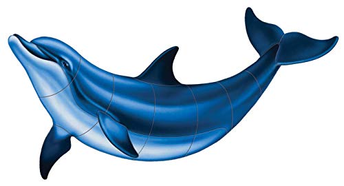 Bottlenose Dolphin B Porcelain Swimming Pool Mosaic (18" x 8")