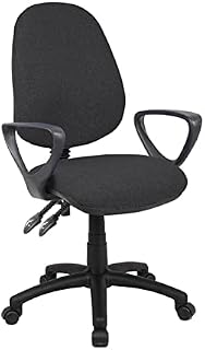 Altrincham Office Supplies Ltd V101-00-C Vantage 100 Office Chair  2-Lever Adjustment, Swivel Wheels, Chair with PCB Operators, Fixed Arms | Office Furniture Equipment - Charcoal