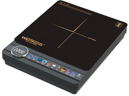 Image of WelTherm 2200W Infrared Cooker with Grill & Premium Color Touch Panel & LED Display | Adjustable Temperature & Power Control | Works with All Cookware | Portable Electric Cooktop | Timer & Child Lock