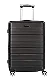 Unisex-Erwachsene Travelite Funktionaler, smarter, starker, sportlich-eleganter Business-Reisekoffer Hartschalen Trolley Soho Koffer, 66 cm, 72 Liter, Schwarz