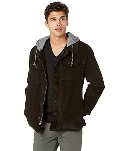 Image of Levi's mens Plaid Sherpa Lined Hooded Shirt Jacket (Regular & Big & Tall Sizes)