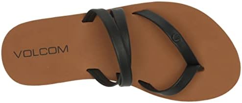 Volcom Easy Breezy Big Girls Thong Flip Sandals Flop, Black, 3 Kid | Image 4