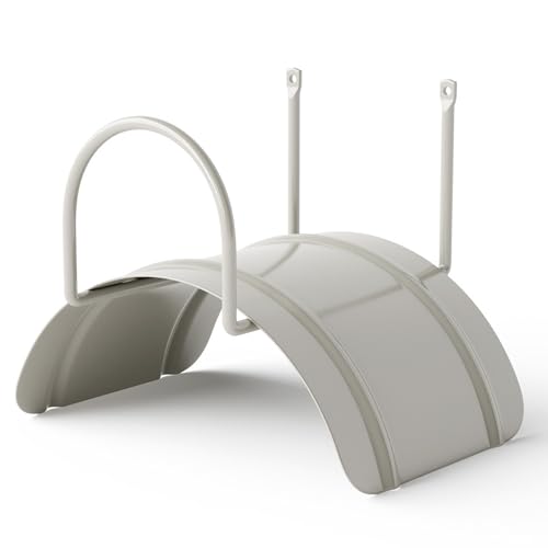 Livlig53 LIVLIG Schlauchhalter, Made in Italy Gartenschlauchhalter - aus pulverbeschichtetem Stahl geeignet bis 25 m Schlauch, Schlauchhalter Wand mit Schrauben und Dübeln, Greige