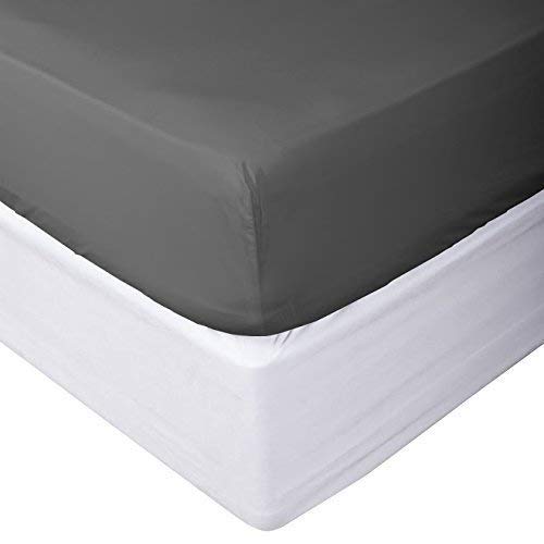 Prince Bedding 1000 Thread Count Fits Mattress Upto 8 Inch Deep Pocket 1 Piece (Bottom Sheet Only) Fitted Sheet Soft Collection (Dark Grey , Queen)