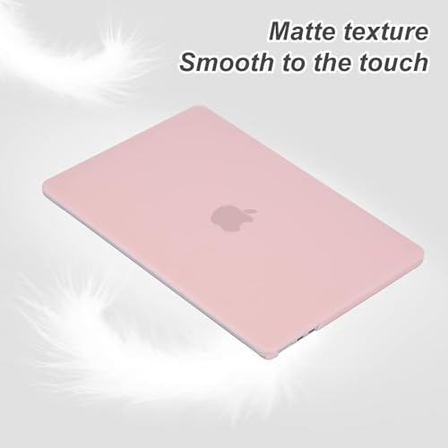 Image of EooCoo Case Compatible with MacBook Air 13 inch Case for 2025-2022 M4 M3 M2 Chip Model A3240 A3113 A2681, Protective Plastic Hard Cover Shell for MacBook Air 13.6 inch Laptop - Frosted Pink
