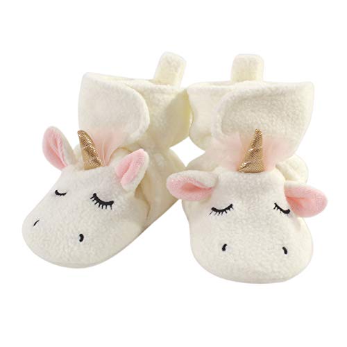 Hudson Baby Unisex Cozy Fleece Booties, MODERN UNICORN, 18-24 Months
