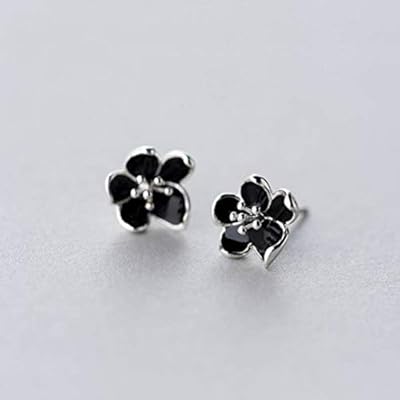 TYERY Pendientes de Flores Negras Literarias S925, Joyas para el Oído | Ya disponible en tu tienda friki favorita! En mundofriki.es!