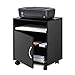 Produktbild druckerständer Mobiler Drucker Stand Office Storage Cabinet Holz Mehrzweckarbeitswagen auf Rädern Easy Assembly Schwarz schwarz druckerschrank
