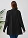 AusLook Women's Plus Size Lightweight Open Front Long Sleeves Cardigan Black 3X Causal Cover Ups Shrugs Tops Shawls and Wraps Kimono Jacket Coat