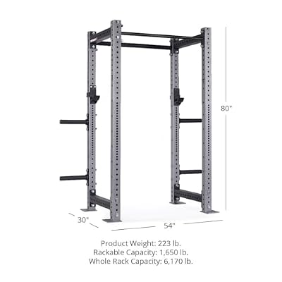 Titan Fitness X-3 Series Bolt-Down Power Rack, Rackable 1650 LB Cage, 1.25 and 2 Pull Up Bars, Standard J-Hooks, Weightlifting and Strength Training
