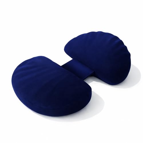 Image of H-Shaped Pregnancy Pillow | Adjustable Butterfly Dual Wedge for Back, Belly & Hip Pain Relief | Ultra Soft Velvet Maternity Body Support Pillow | Washable, Travel Friendly | Blue