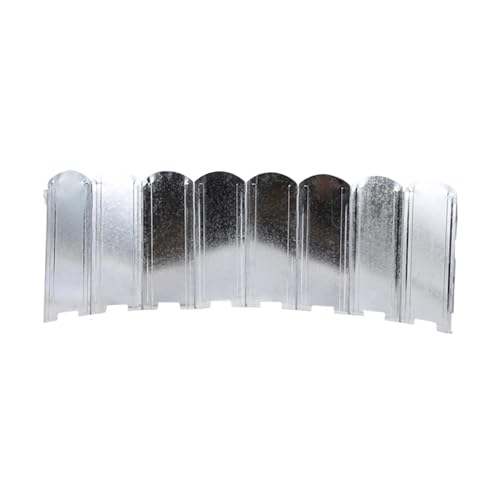 Fiocias Paraviento para Estufa de Campamento Plegable con Paneles Ajustables Pantalla de Viento Metálica Y Estructura Gruesa para Cocinar Al Aire Libre Adecua, Plata, 50 Cm de Altura