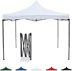 Barraca, Tenda Gazebo 3x3 Sanfonada Aço Galvanizado, Para Feira, laser, Praia, Camping, Estande, Casamento,Jardim (Branca)