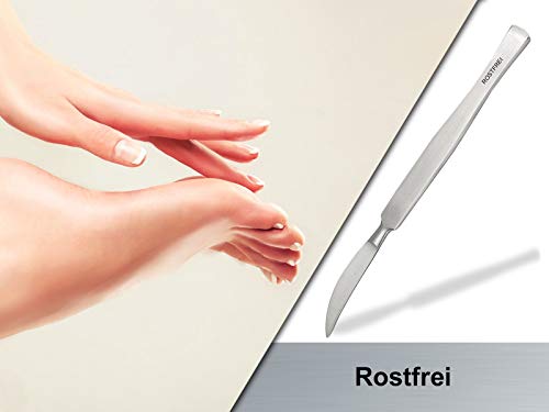 Profi Hornhautschaber Stumpfes Skalpell Creme-Schaber aus rostfreiem Edelstahl Hornhautentferner Pediküre Schaber zur sanften Entfernung der Hornhaut für die Fußpflege 16,5 cm (Modell 6)
