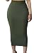 Sexy Womens Solid High-waisted Bodycon Cotton Maxi Skirt (Medium, Green)