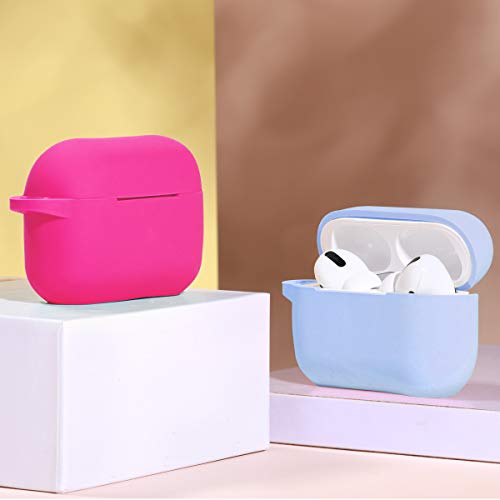 Dgege Airpod Pro Case Light Blue Compatible With Apple Airpods Pro, Soft Silicone Airpods Skin For Women Men Protective Cases Cover For Airpods Pro With Keychain (Front Led Visible) #TOP6